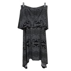 BCBGENERATION Printed Strapless Dress Black Size XS